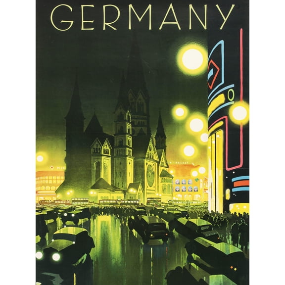 Wiertz Germany Berlin English Railway Travel Advert Extra Large Art Print Wall Mural Poster Premium XL