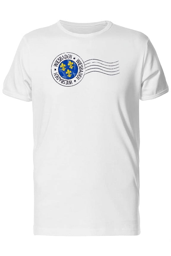 Wiesbaden Grunge Postal Flag T-Shirt Men -Image by Shutterstock, Male Large