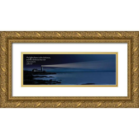Wiewandt, Thomas 18x9 Gold Ornate Wood Framed with Double Matting Museum Art Print Titled - Nightwatch
