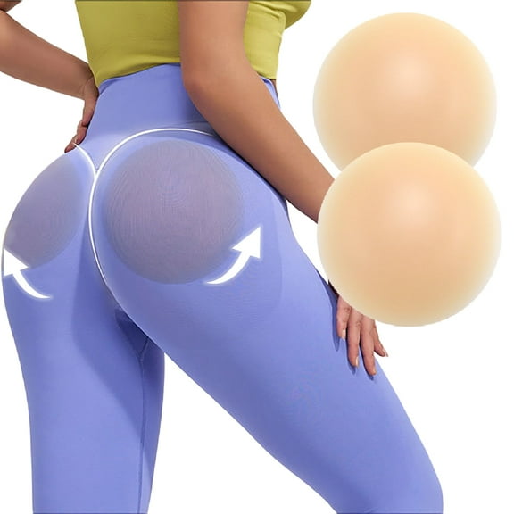 Wieysdoo Silicone Butt Pads Adhesive - Buttock Enhancer for Women,Reusable Sticky Hip Lift Padded Underwear Enhancer, Beige, L