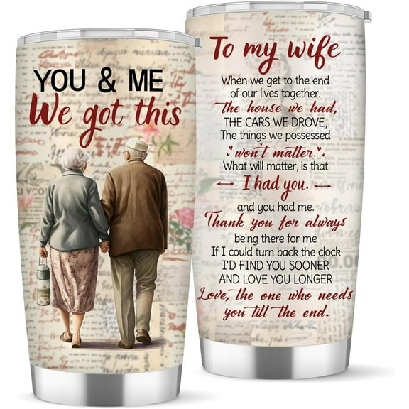 Wife Birthday Gift Ideas - Anniversary I Love You Gifts for Wife from Husband Romantic for Her, Valentines Christmas Day Gifts for Wife 20oz Tumbler
