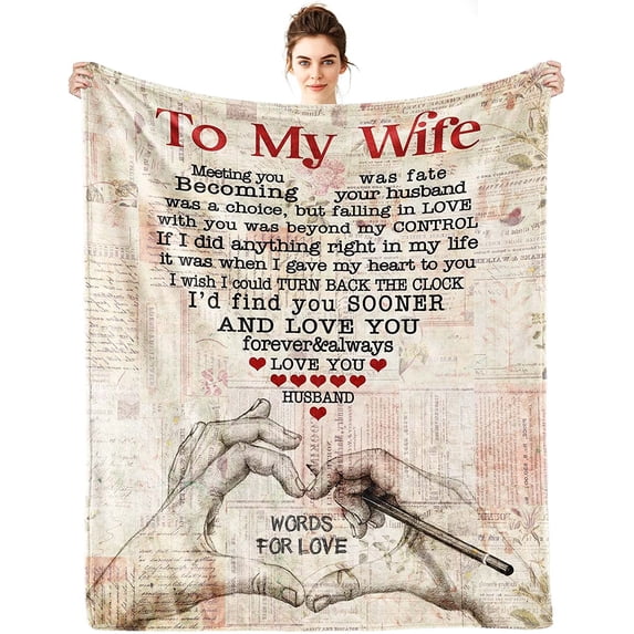 Wife Birthday Gift Ideas,Gift for Wife from Husband to My Wife Blanket,Christmas Valentines Birthday Gifts for Wife