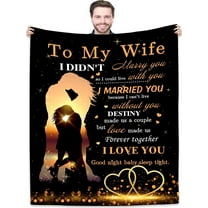 to My Wife Blanket from Husband for Wife | Super Soft Fleece Couples Throw Blankets | Romantic Women Valentine's Day Birthday Gifts Ideas for Her Bed Sofa Decor