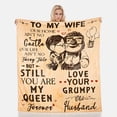thumbnail image 1 of to My Wife Blanket for Wife Valentine's Day Gift from Husband Romantic I Love You Gifts for Her  Birthday Gifts Throw Blanket  Mother's Day Blanket Travel Blanket 50" x 60", 1 of 5