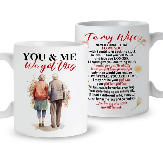 Wife Coffee Mug Gift, Never Forget That I Love You, Romantic Mug Gifts for Her Wife Wifey from Husband, Christmas Birthday Valentines Gift, Ceramic 11oz