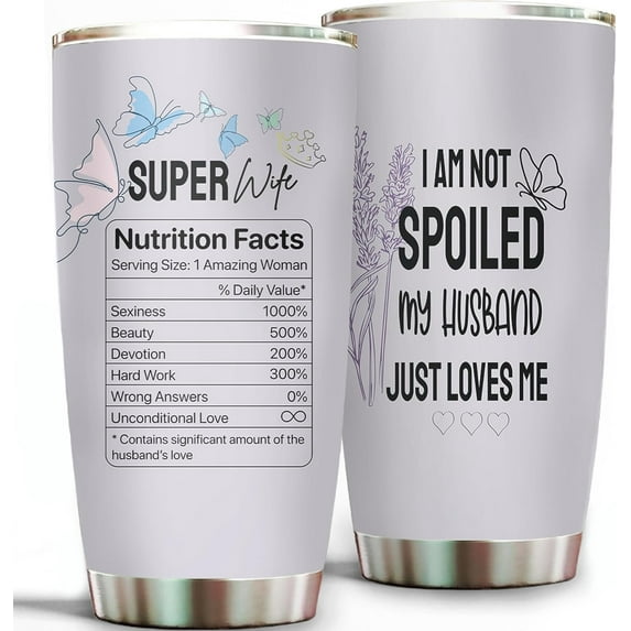 Wife Coffee Tumbler Wedding Anniversary Wife - Wife Birthday Gifts for Wife from Husband Wifey Coffee Cup - Best Wife Presents Love My Wife Mug - Best Wife Gifts Wifey for Lifey Mug 20oz