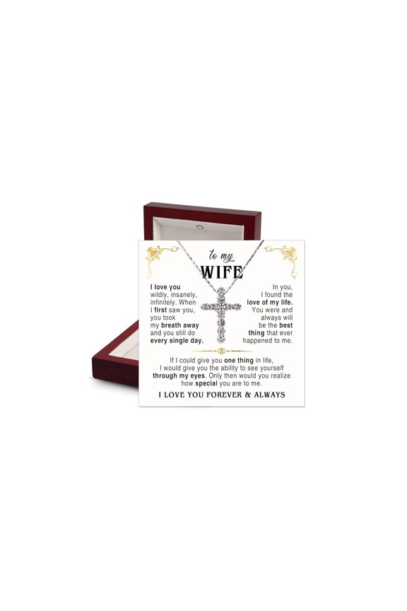 Wife Cross Necklace Romantic Keepsake, Multi Cross Necklace