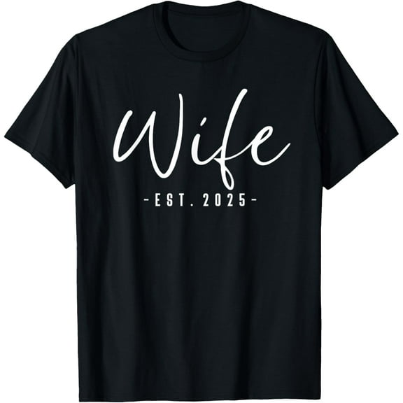 Wife Est 2025 Just Married Honeymoon Wedding Couples Shirts Mens T-Shirt