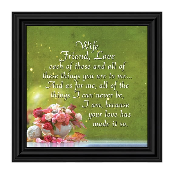 Wife Friend Love, Romantic Gift for Wife, Picture Frame, 10x10 8635