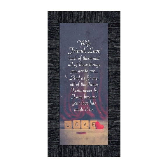 Wife Friend Love, Romantic Gift for Wife, Picture Frame, 6x12 7345