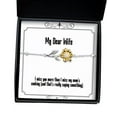 thumbnail image 1 of Wife Gifts For Wife, I miss you more than I miss my mom's cooking ), Inappropriate Wife Sunflower Bracelet, Jewelry From Husband, Gift ideas, Unique gift ideas, Thoughtful gift ideas, Inexpensive gift, 1 of 5