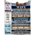 thumbnail image 1 of Wife Gifts from Husband, Wife Birthday Gift Ideas, Wedding Anniversary Romantic Gifts for Wife Her, I Love You Gifts for Her, Flannel Throw Blanket to My Wife 60"x50", 1 of 5