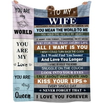 Wife Gifts from Husband, Wife Birthday Gift Ideas, Wedding Anniversary Romantic Gifts for Wife Her, I Love You Gifts for Her, Flannel Throw Blanket to My Wife 60"x50"