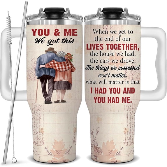 Wife Gifts - Husband Gifts - Christmas Tumbler For Wife, Husband - Valentine, Mothers, Fathers Day, Anniversary, Birthday Gifts For Couple, Grandma, Grandpa, Dad, Mom, Wifey, Hubby - Cup 40OZ