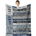 thumbnail image 1 of Wife Gifts from Husband - Gifts for Her Wife 60" x 50" Blankets - I Love You Romantic Gifts for Women - Cool Birthday Gifts for Wife - Wife Mothers Day Valentines Anniversary Wedding Gift Ideas, 1 of 5