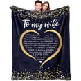 thumbnail image 1 of Wife Gifts from Husband, Wedding Anniversary Romantic Gifts for Her, Best Wife Gifts, Wife Birthday Gift Ideas, Presents for Wife, to My Wife Gift Throw Blanket 60"X 50", 1 of 5