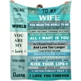 thumbnail image 1 of Wife Gifts from Husband, Wife Birthday Gift Ideas, Wedding Anniversary Romantic Gifts for Wife Her, I Love You Gifts for Her, Flannel Throw Blanket to My Wife 60"x50", 1 of 5