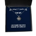 thumbnail image 1 of Wife Gifts for Wife, I Love You More Than I Love ice Cream and That's, Fun Wife Crown Pendant Necklace, Jewelry from Husband, Happy Birthday, 1 of 5