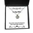 thumbnail image 1 of Wife Gifts for Wife, Keep Calm and Let The Insurance Sales Agent Wife, Cool Wife Crown Pendant Necklace, Jewelry from Husband, 1 of 5
