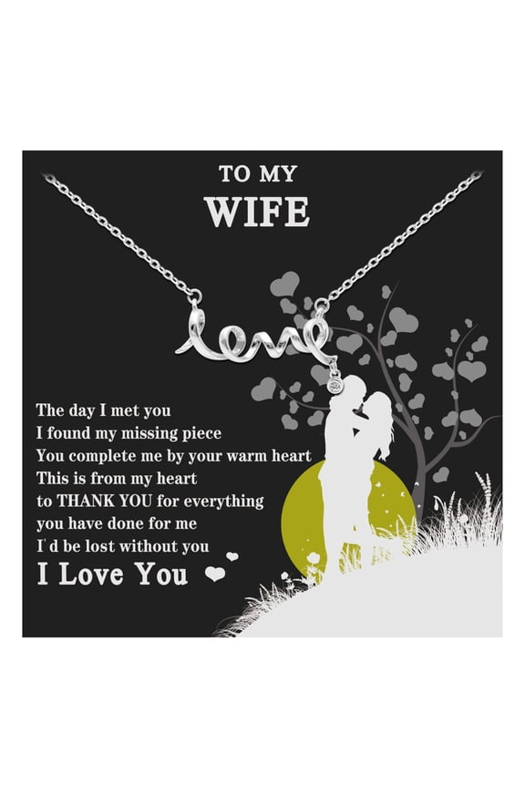Wife Greeting Card Sterling Silver Infinity Heart Necklace Women Ginger Lyne Collection