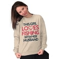 thumbnail image 1 of Wife Husband Loves Fishing Cute Girly Women Crewneck Sweatshirt Brisco Brands L, 1 of 5