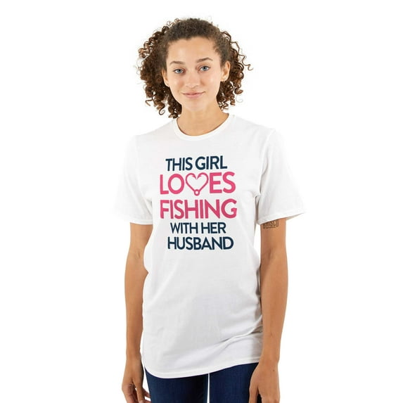 Wife Husband Loves Fishing Cute Girly Women's Plus Size Graphic Tee Brisco Brands 5X