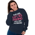 thumbnail image 1 of Wife Husband Loves Fishing Cute Girly Women Plus Size Crewneck Sweatshirt Brisco Brands 3X, 1 of 5