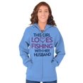 thumbnail image 1 of Wife Husband Loves Fishing Cute Girly Zip Hoodie Sweatshirt Women Brisco Brands 2X, 1 of 5