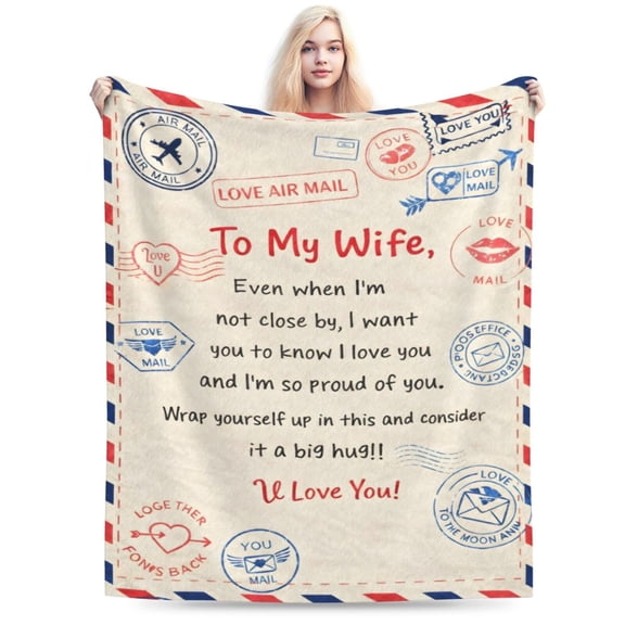 Wife Love Blanket Gift Throw Blanket Cozy Soft Romantic Meaningful Love Home Decor Gift for Wife from Husband Long Distance Love Blanket 50x40
