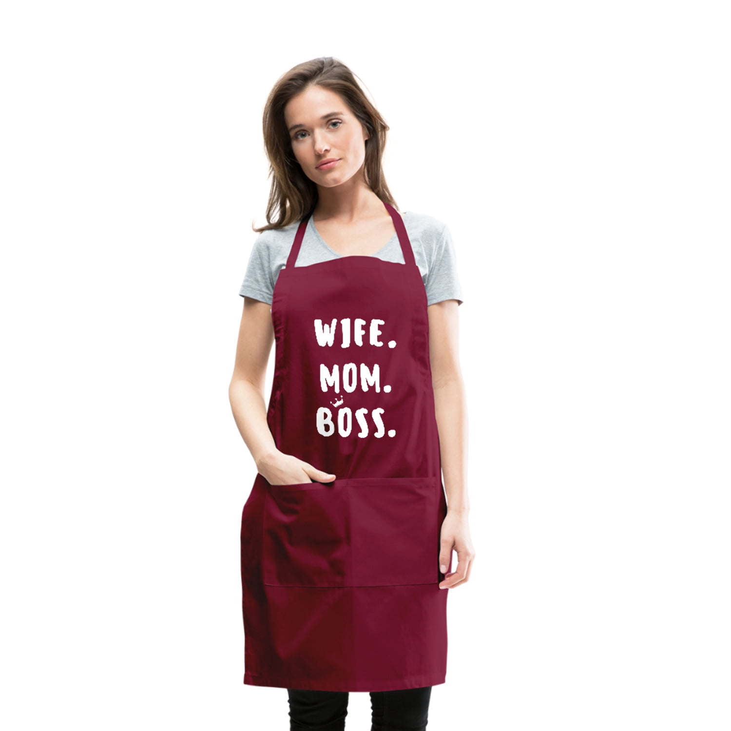 Wife Mom Boss Apron, Mother's Day Gift, Gifts For a Working Mom, Funny Gift Kitchen, Bake Food Party Girls