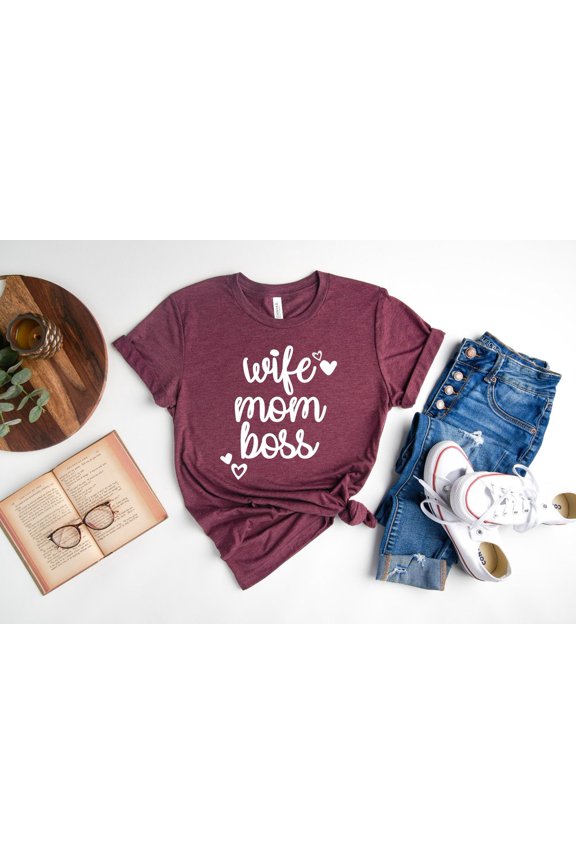 Wife Mom Boss Shirt, New Mom Shirt, Mom To be s, Pregnancy Announcement s, Strong Women Shirt, For Mom, For Wife All Size S-5Xl