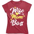 thumbnail image 1 of Wife Mom Boss Women's Mother's Day Family Queen Parent Slogan Tee Shirt, 1 of 4