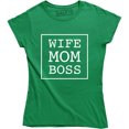thumbnail image 1 of Wife Mom Boss Women's Mother's Day Mom Life Women's Gift Tee Shirt, 1 of 4