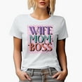 thumbnail image 1 of Wife, Mom, Boss with Leopard Print Art Merch Gift, White T-Shirt, 3XL, 1 of 5