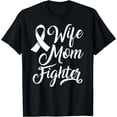 thumbnail image 1 of Wife Mom Lung Cancer Awareness Survivor White Ribbon T-Shirt, 1 of 4