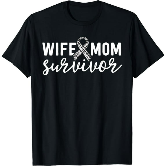 Wife Mom Survivor Rare Disease Awareness Zebra Ribbon EDS T-Shirt