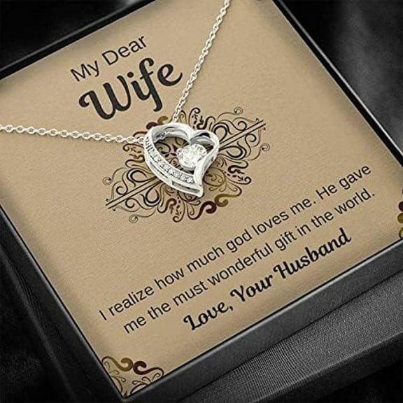 To My Wife Necklace, Anniversary for Wife, Birthday for Wife, Necklace for Wife, Gift For Wife From Husband, Christmas I realize how much god loves me