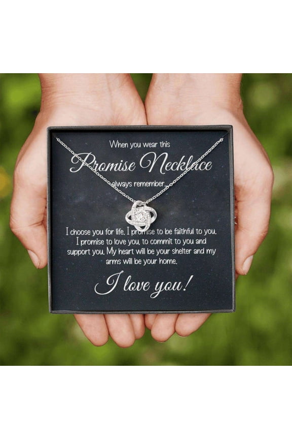 Wife Necklace, Girlfriend Necklace, Promise Necklace For Her  Meaningful Jewelry with Inspirational Message Card Standard Box