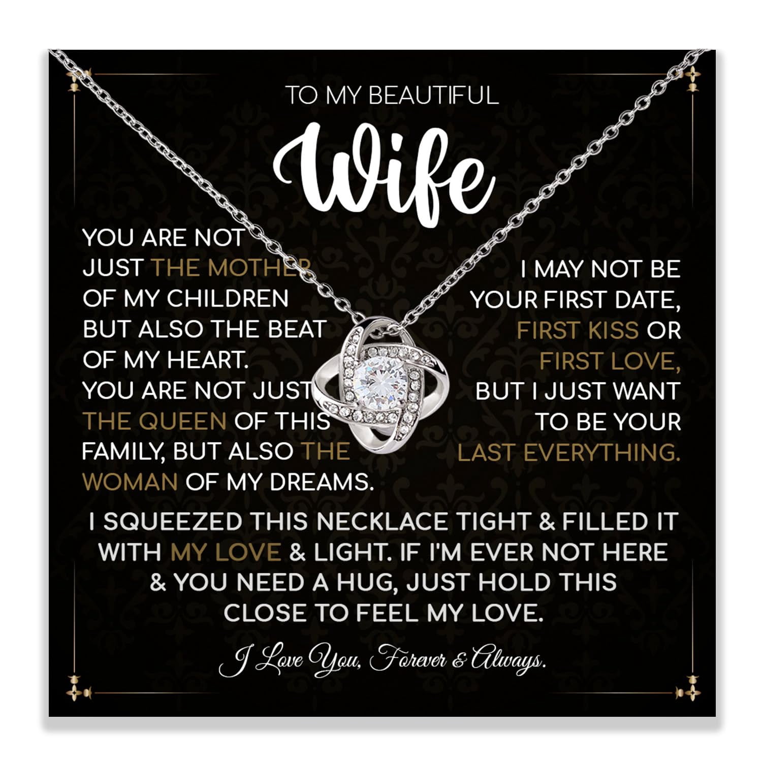 To My Wife Necklace From Husband, Anniversary Valentine Birthday Wife ...
