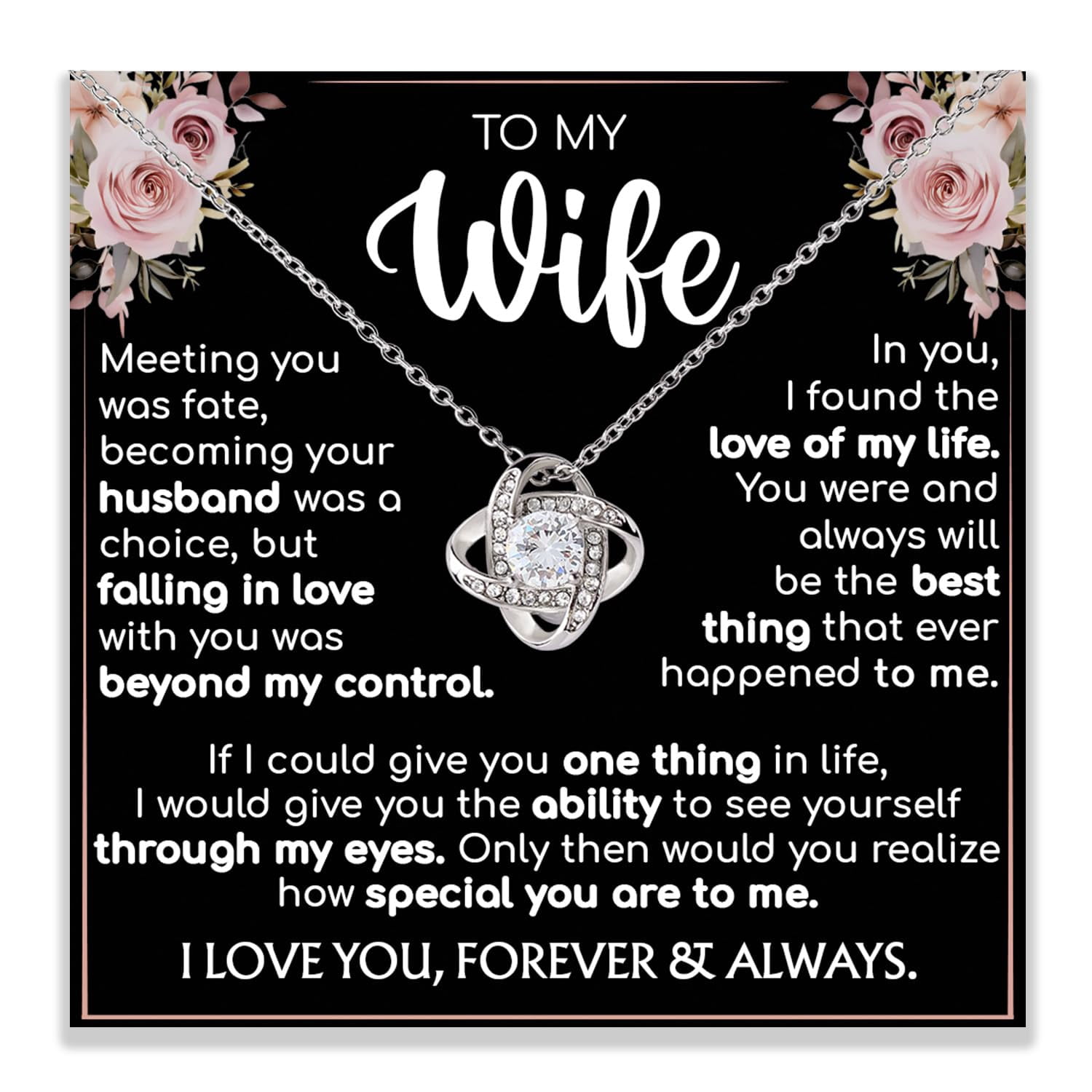 To My Wife Necklace From Husband, Anniversary Valentine Birthday Wife ...