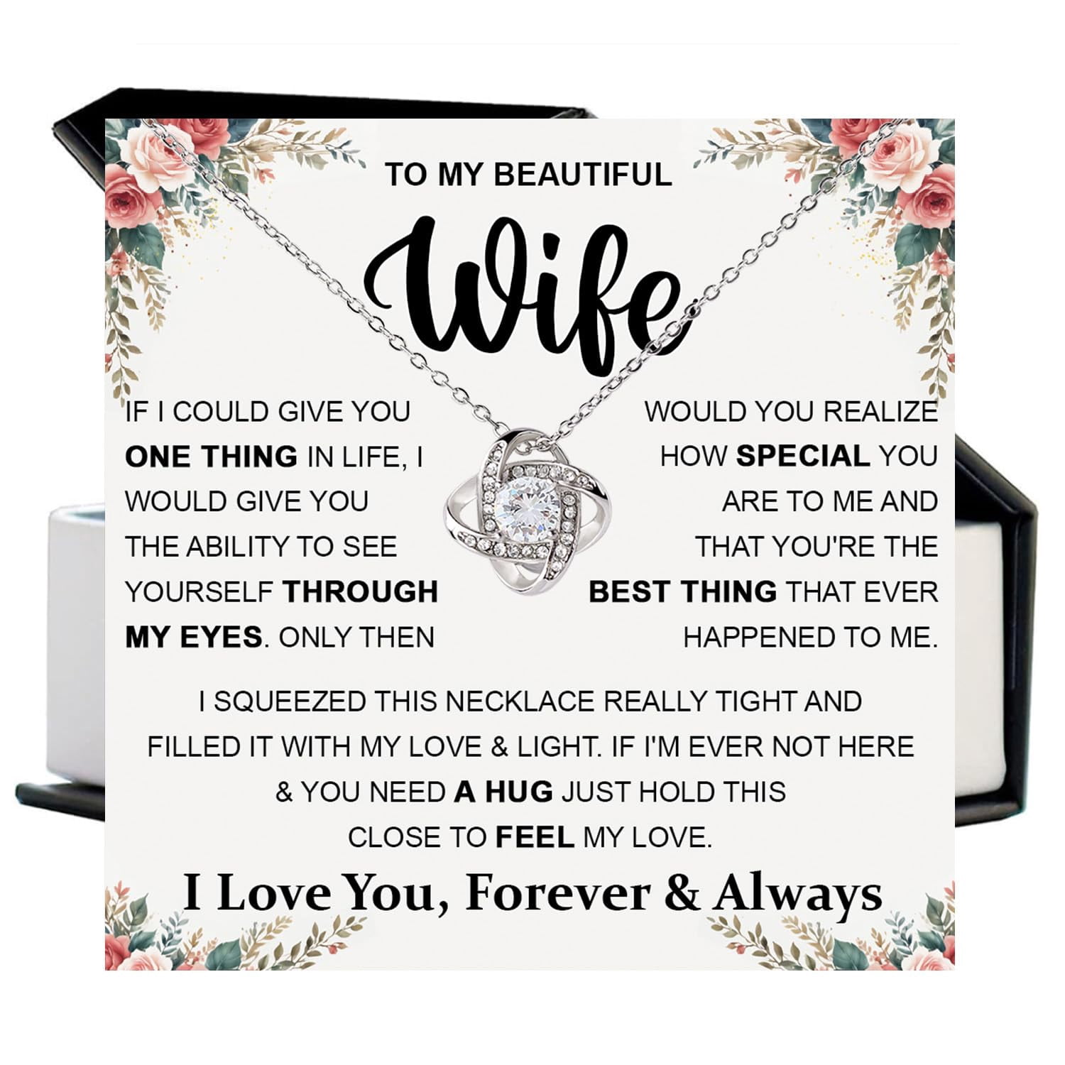 To My Wife Necklace From Husband, Anniversary Valentine Birthday Wife ...