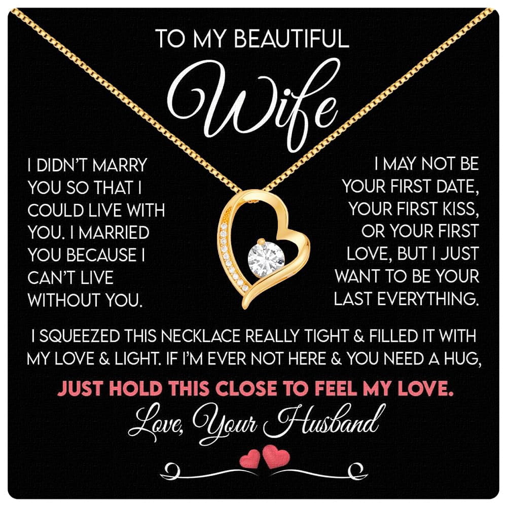 To My Wife Necklace From Husband With Heartfelt Message & Elegant Box ...