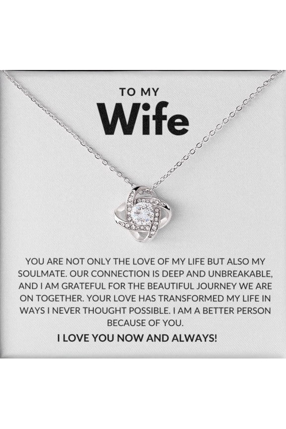 S925 Sterling Silver Necklace for Women To My Wife Necklace from Husband Romantic Gifts for Wife, Wife Jewelry Rose Gold, Wife Birthday Anniversary Gift for Wife Valentines Mothers Day Gifts