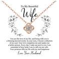 thumbnail image 1 of BluxeTo My Wife Necklace from Husband with Message Card Romantic Gifts for Wife S925 Sterling Silver Necklace for Women, Wife Jewelry Rose Gold, Wife Birthday Anniversary Valentines Mothers Day Gifts, 1 of 7