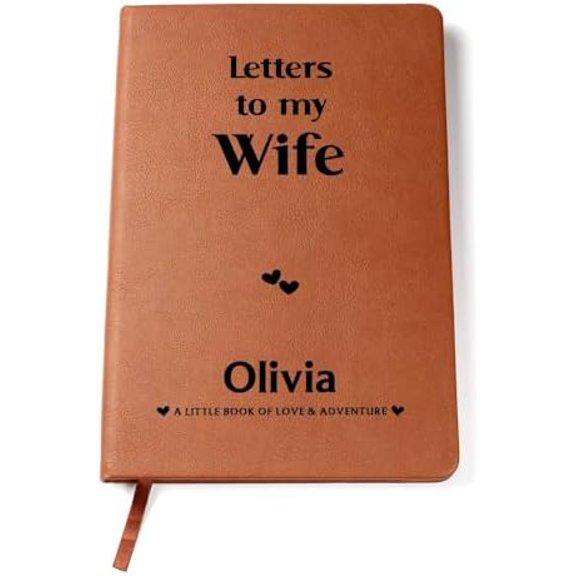 To My Wife Personalized Leather Journal, Christmas Gifts For Wife Romantic, Wife Birthday Gift Ideas, Personalized Journal, Letters To My Wife, To My Wife from Husband Journal$$Office
