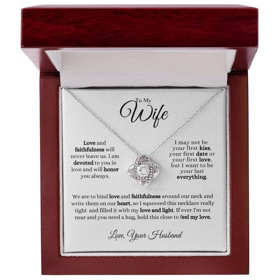 Wife | Prov. 3:3 Love and Faith Knot Necklace Luxury Box