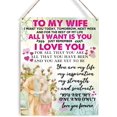 thumbnail image 1 of Wife Wooden Sign Wall Decor Rustic to My Wife You are My One and Only Love You Forever Wood Romantic Plaque Hanging Sign Decoration for Home Bedroom Door 5x10 Inch, 1 of 4