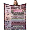 thumbnail image 1 of Wife Xmas Gift Ideas, Gift for Wife from Husband, to My Wife Blanket 50'' X 60'', Anniversary and Wedding Gift, Romantic Gift for Her, Birthday Gifts for Wife, Wife Birthday Gift Ideas, 1 of 5