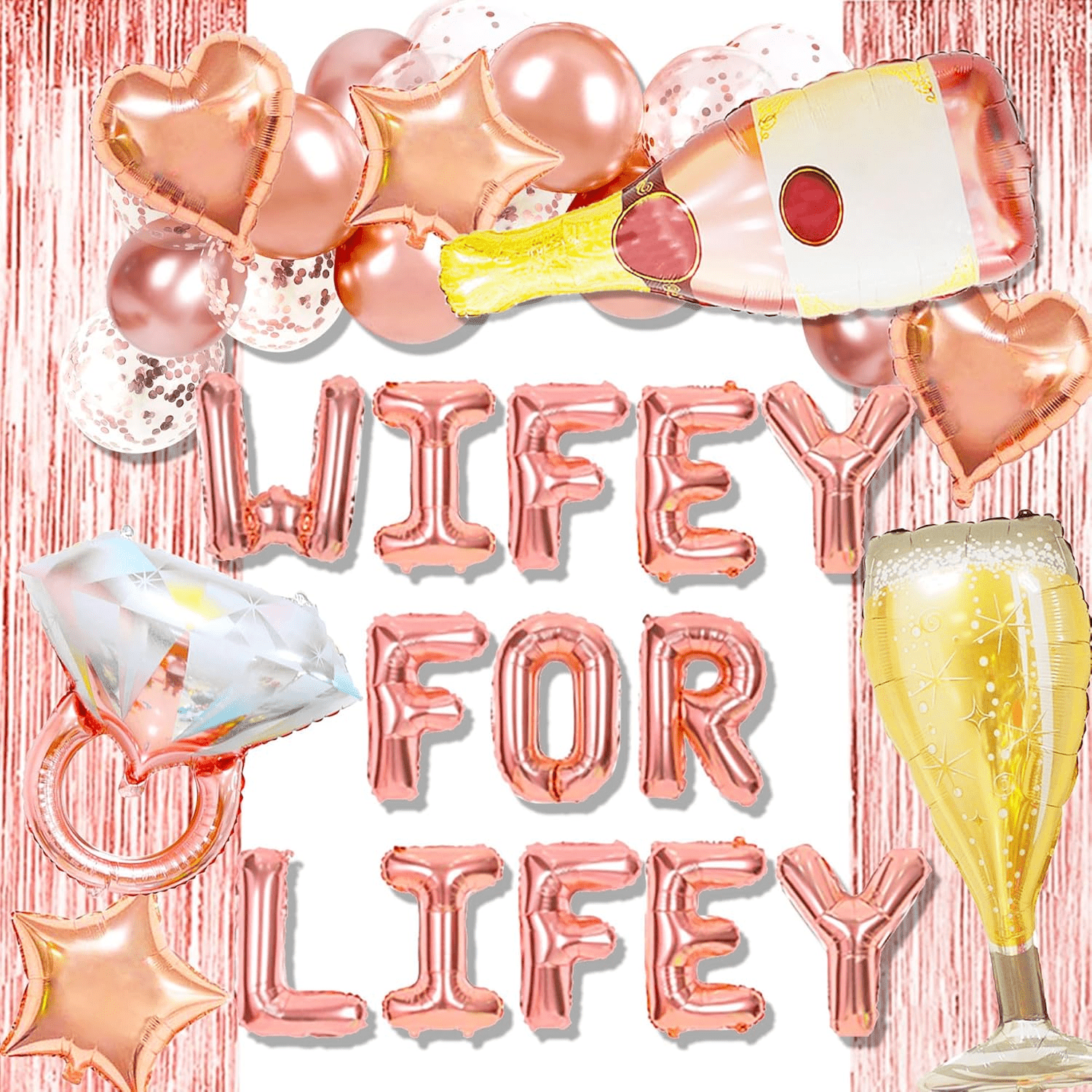 LAVENTY Wife for Life Balloons Bride to Be Decoration Bridal Shower Just Married Engagement Themed Bachelorette Party Decoration