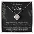 thumbnail image 1 of Wife gift, Meaningful gift card for Wife, Girlfriend,Anniversary gift, valentine's Wife, Necklace Women, White Love Knot Necklace, 1 of 6